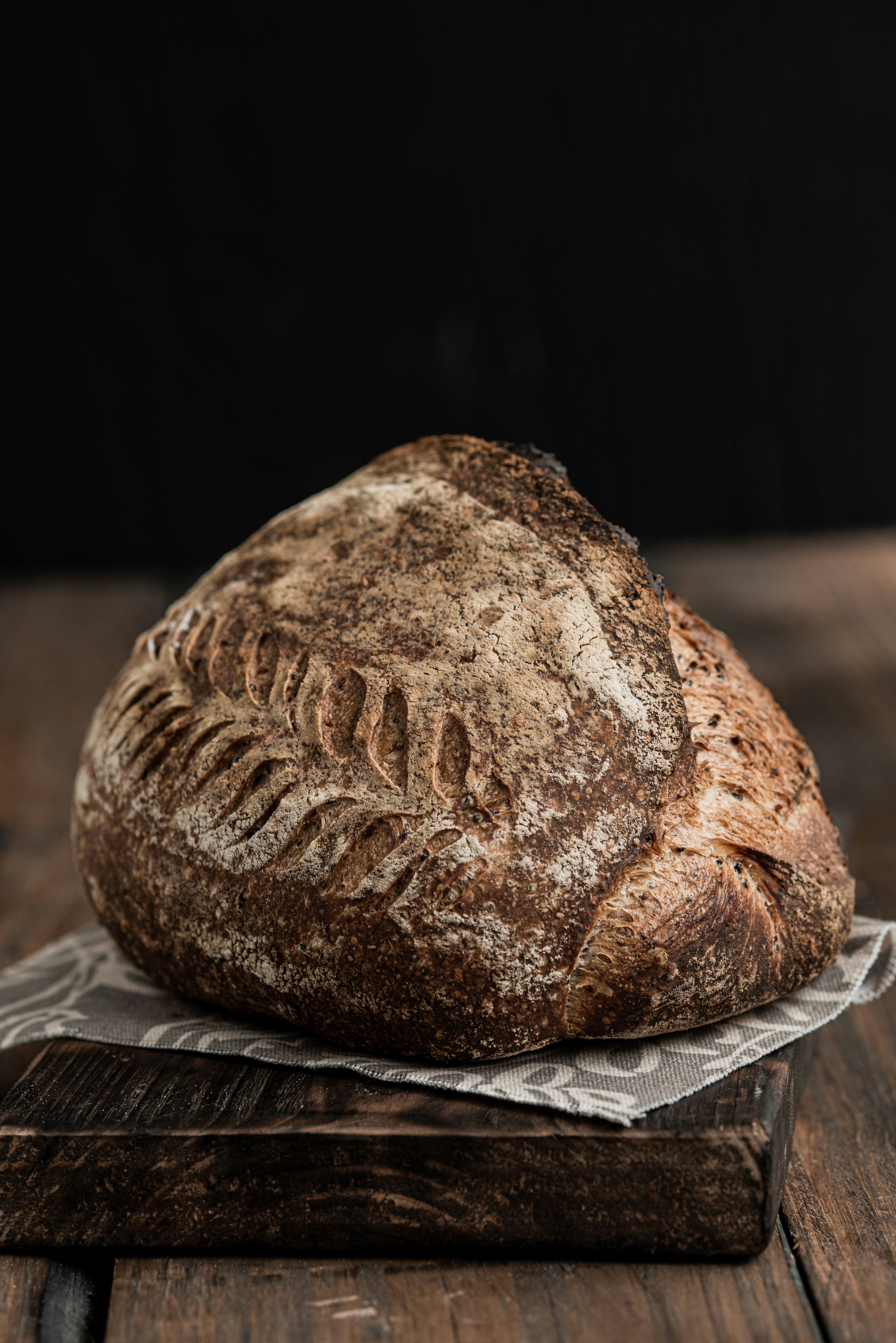 Hand-scored artisan sourdough loaf